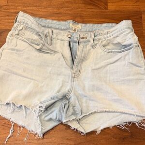 Madewell Light Blue Distressed Denim Cutoff Shorts